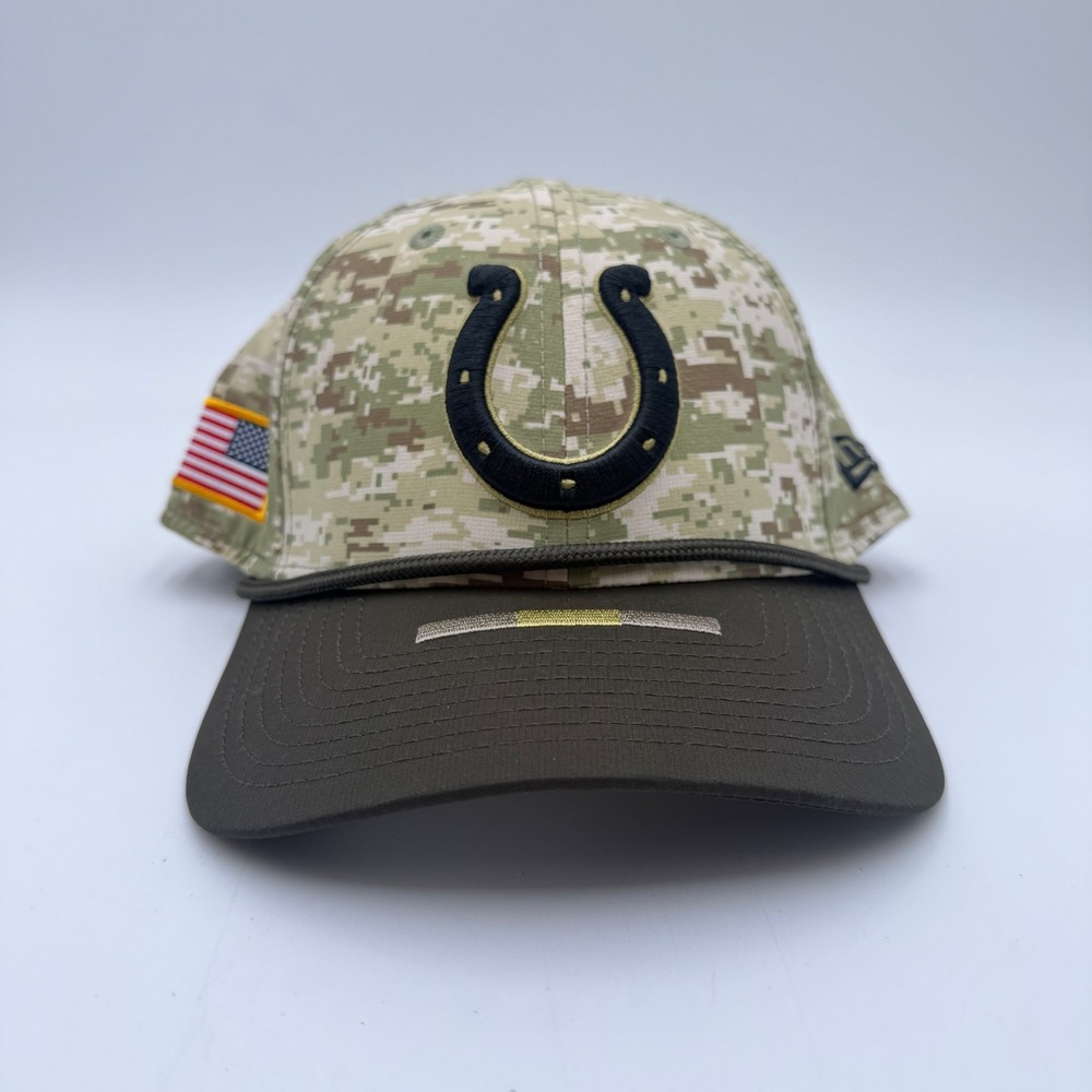Indianapolis Colts New Era 39THIRTY Hat Mens M/L Camo NWT 2025 Salute To Service